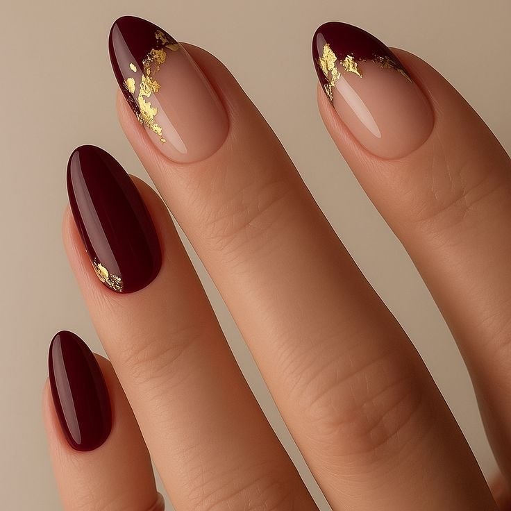 Rajwadi Gold Leaf press-on nail design